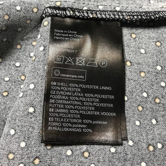 H&N Polka-Dot Black V-Neck Long Bell Sleeve Shift Mini Women Dress 8 - Picture 4 of 9